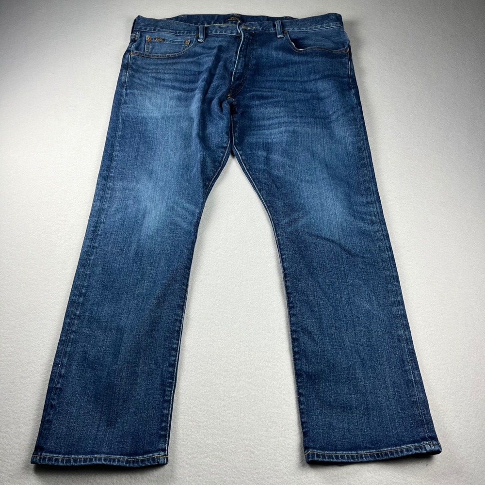 Polo Ralph Lauren Varick Slim Straight Jeans Mens 38x30 Blue Denim Pants